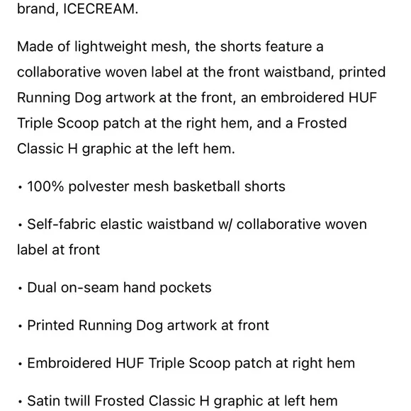 HUF icecream Light Green mesh basketball Shorts with Graphic - Picture 3 of 7